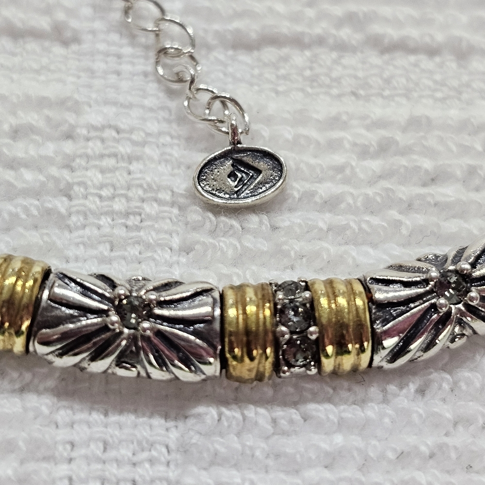 Silpada 925 Silver Necklace with Brass and CZ Accents - Picture 10 of 11